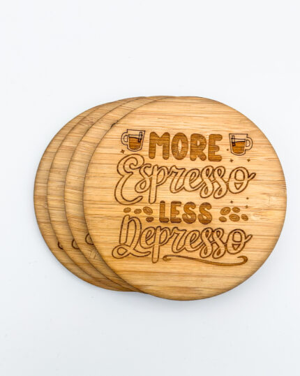 More Espresso Less Depresso coasters - round 4