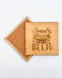 Save Water Drink Beer coasters - sqaure front and back