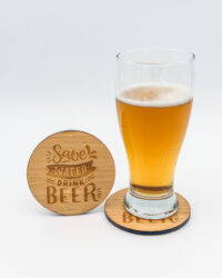 Save Water Drink Beer coasters - round with beer