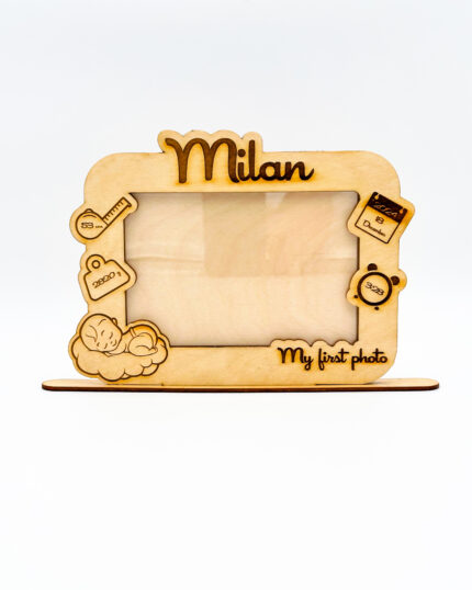 Baby Photo Frame with Birth Details Front