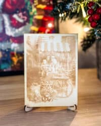 Engraved Photo Full Background - on shelf.