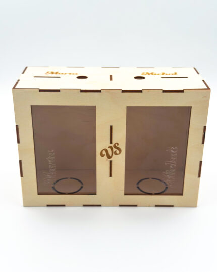 X vs Y saving challenge money box - front