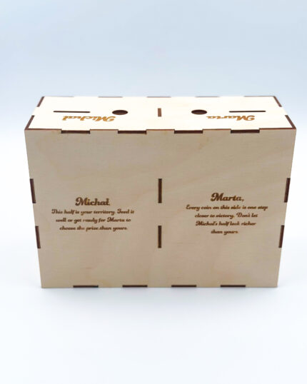 X vs Y saving challenge money box - back