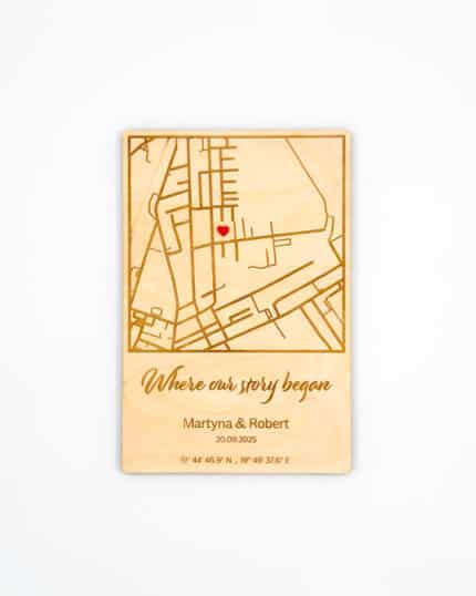 Map and Coordinates Plaque - Front